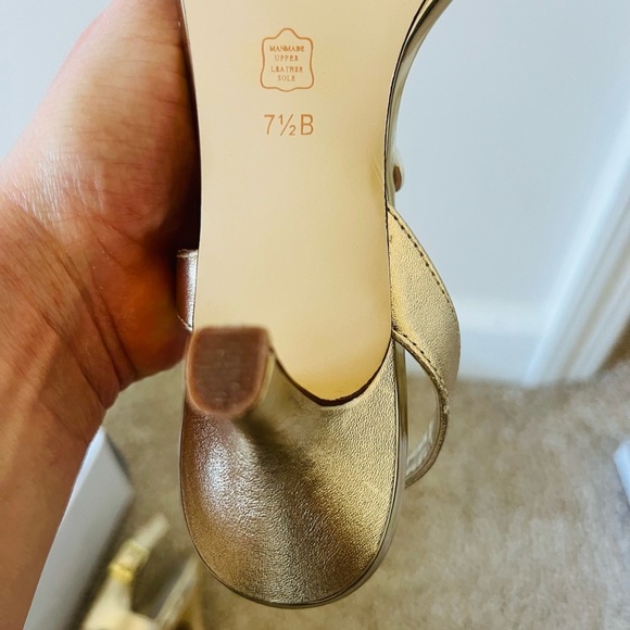 Gold Strappy Women's Caparross Bethany heels size 7.5 new with box - Picture 6 of 8